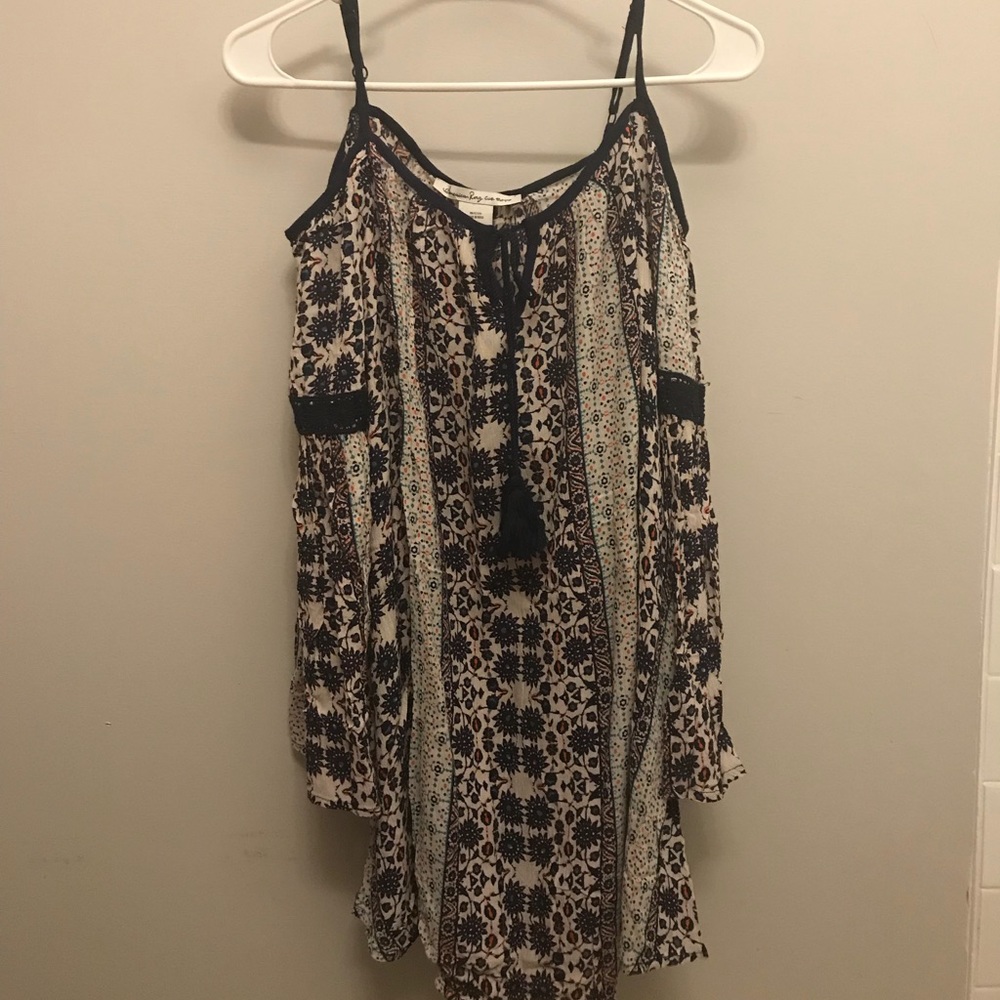 American Rag Floral Open-Shoulder Flowy Dress